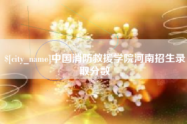嘉兴中国消防救援学院河南招生录取分数