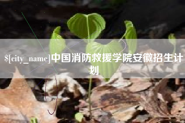 嘉兴中国消防救援学院安徽招生计划