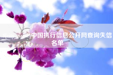 嘉兴中国执行信息公开网查询失信名单