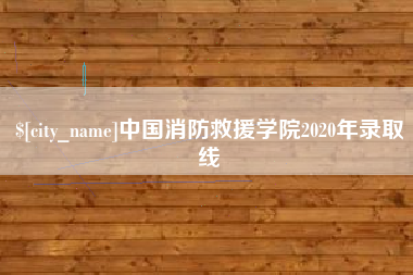 嘉兴中国消防救援学院2020年录取线