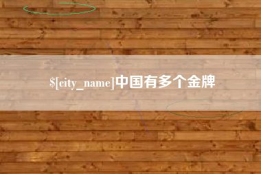 嘉兴中国有多个金牌