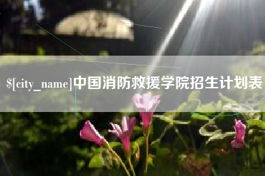 嘉兴中国消防救援学院招生计划表